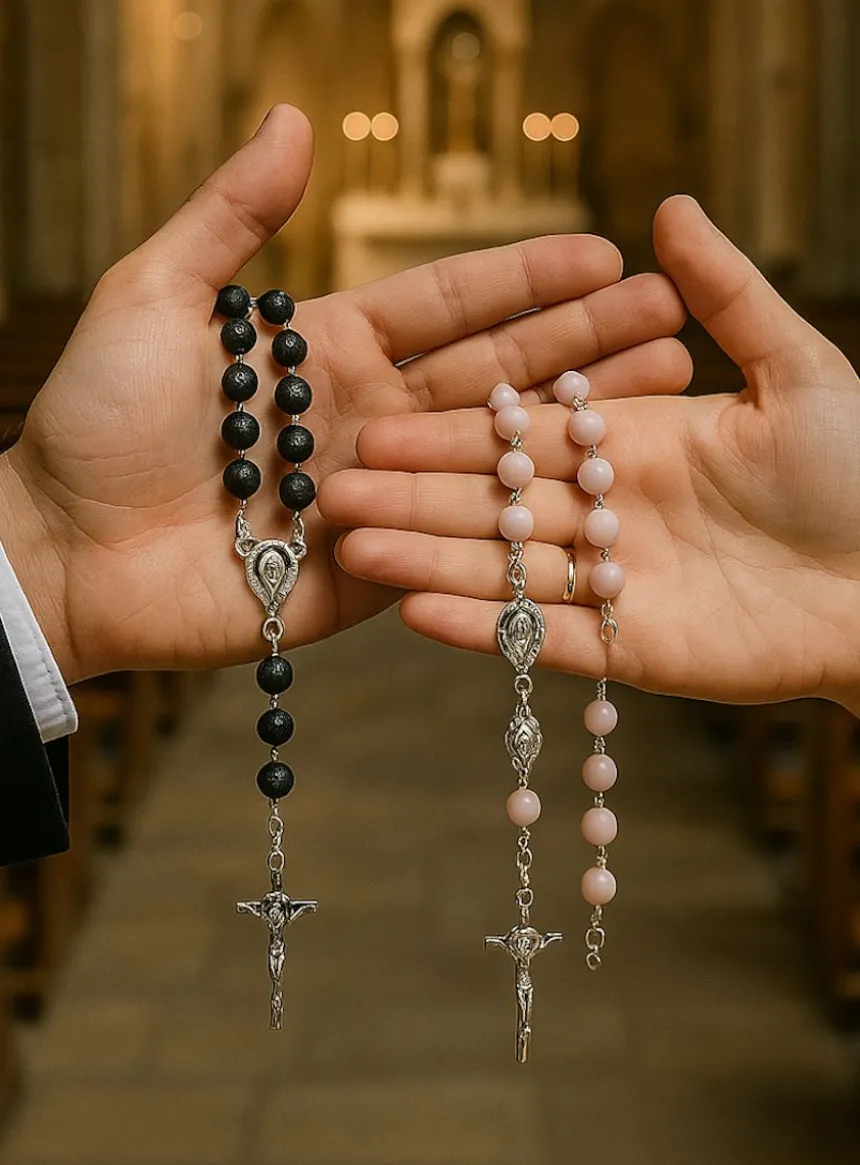 Chapelet de mariage - couple catholique