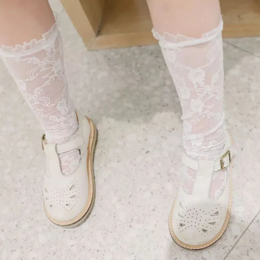 Chaussettes hautes dentelle fille