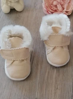 Chaussons bébé garçon nubuck Ryan fourrure velcro