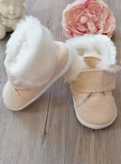 Chaussons bébé garçon nubuck Ryan fourrure velcro