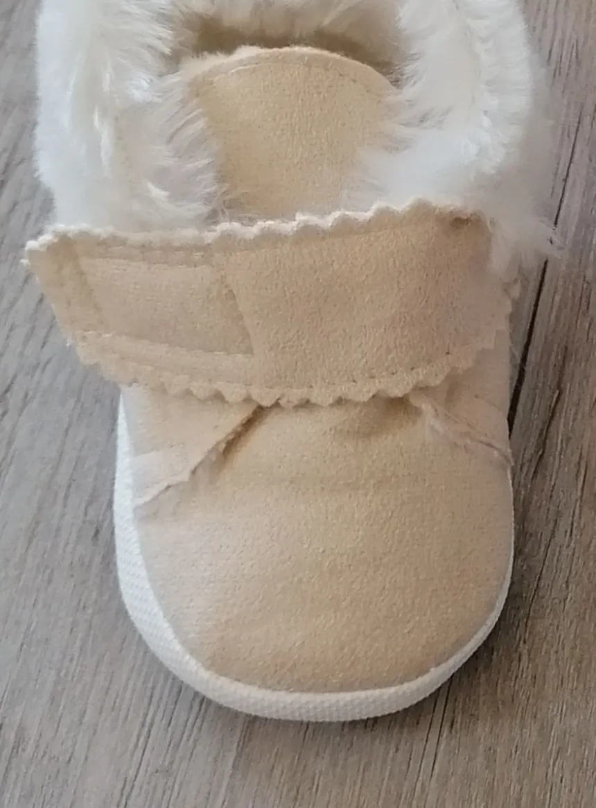 Chaussons bébé garçon nubuck Ryan fourrure velcro