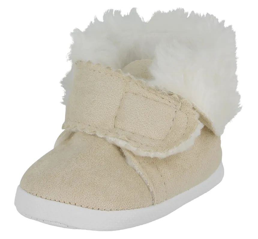 Chaussons bébé garçon nubuck Ryan fourrure velcro