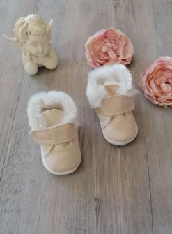 Chaussons bébé garçon nubuck Ryan fourrure velcro