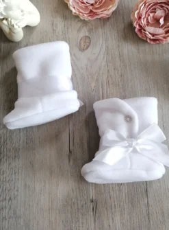 Chaussons botte bébé fille polaire