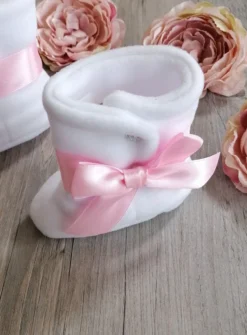 Chaussons botte bébé fille polaire