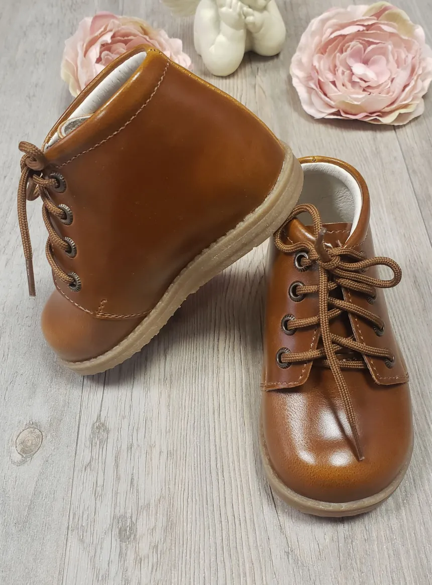 Chaussons bottillons petit garcon Théo marron