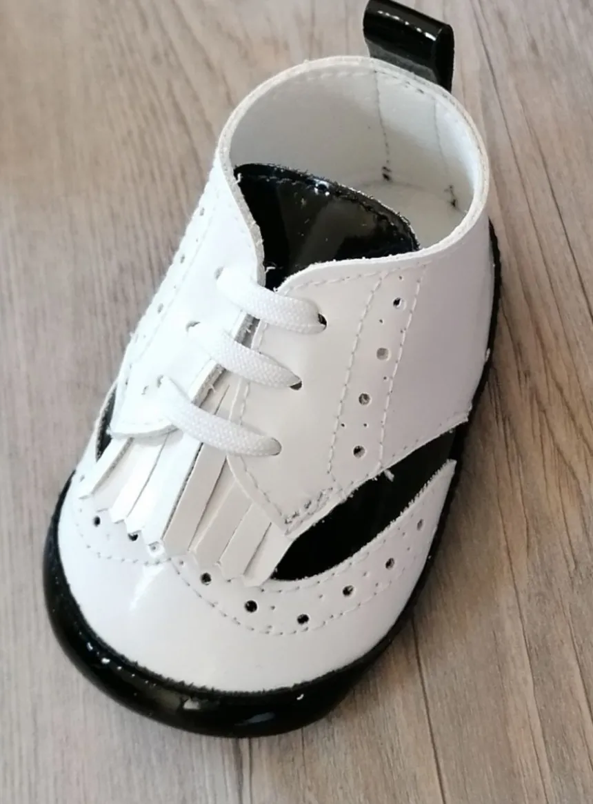 Chaussons cérémonie bébé garcon Derby bicolor