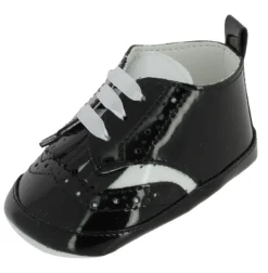 Chaussons cérémonie bébé garcon Derby bicolor