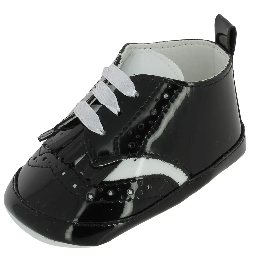 Chaussons cérémonie bébé garcon Derby bicolor