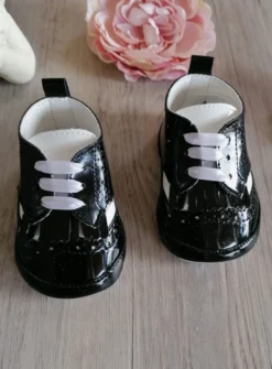 Chaussons cérémonie bébé garcon Derby bicolor
