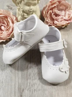 Chaussons de baptême fille Papillon