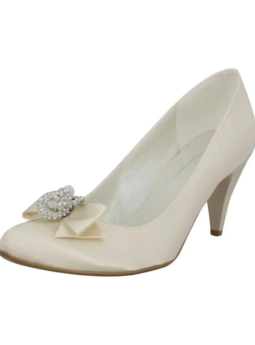 Chaussures cérémonie femme satin noeud et strass