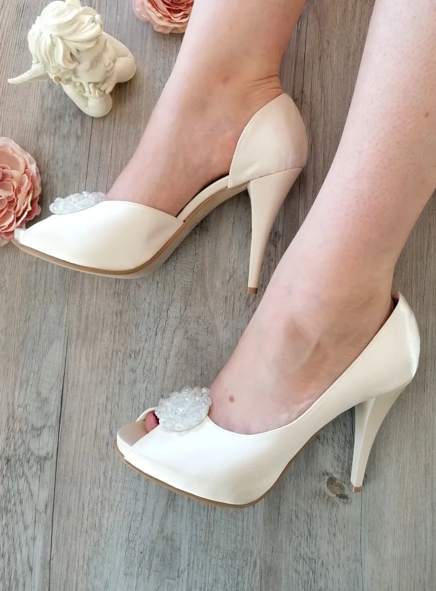 Chaussures cérémonie femme satin et cristal