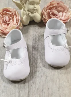 Chaussures de baptême bébé fille coeur