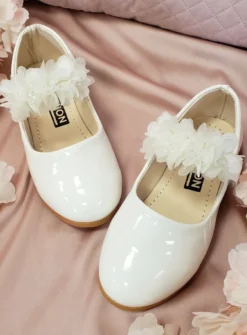 Chaussures de cérémonie fleuries petite fille