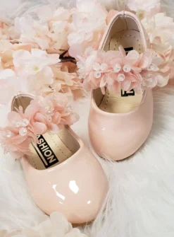 Chaussures de cérémonie fleuries petite fille
