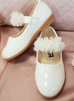 Chaussures de cérémonie fleuries petite fille