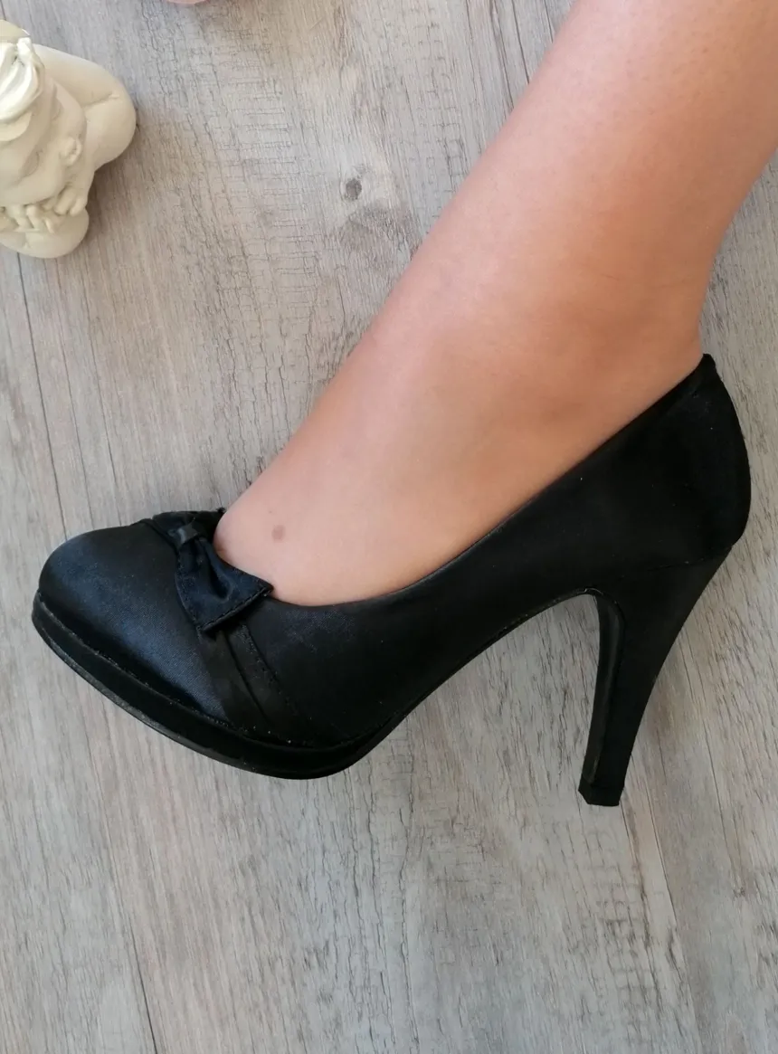 Chaussures de soirée femme satin et nœud