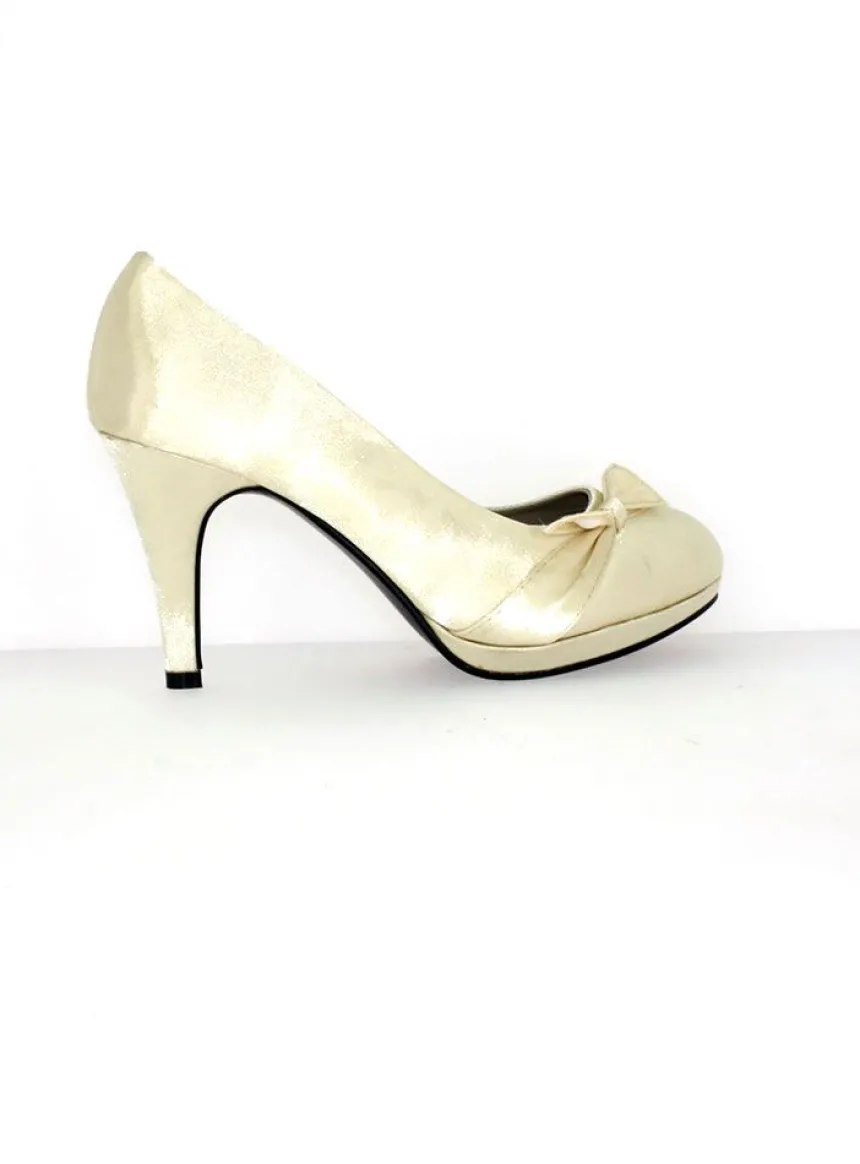 Chaussures de soirée femme satin et nœud