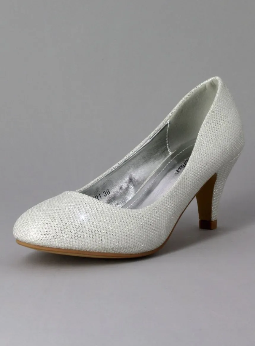 Chaussures soirée cérémonie femme scintillante petit talon