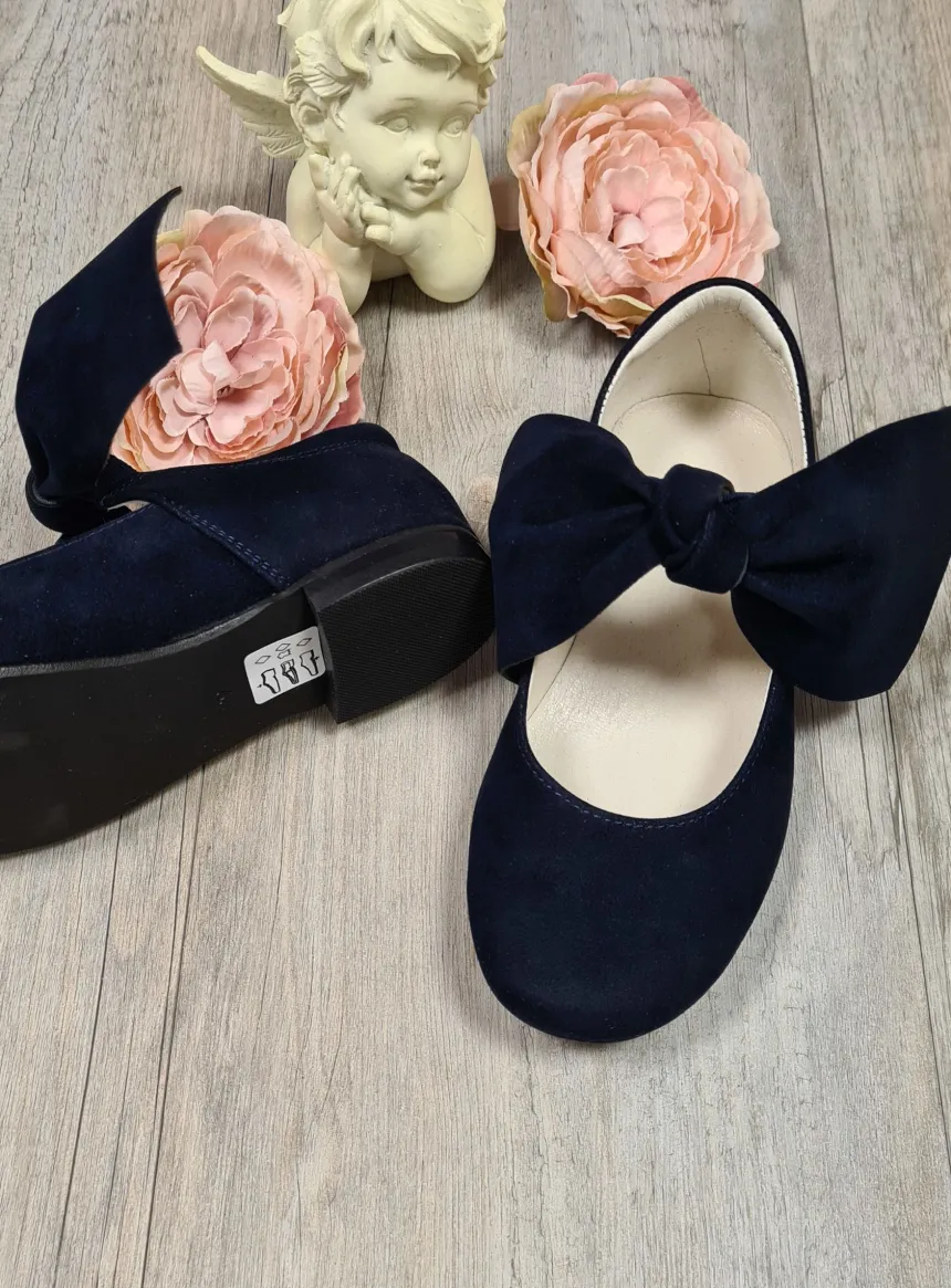 chaussures soirée fille nubuck large noeud