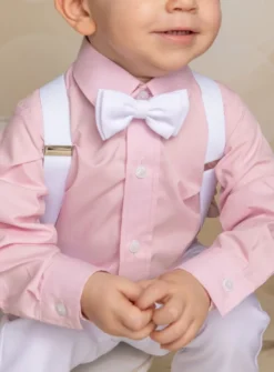 Chemise bébé garçon rose ou bleu manches longues