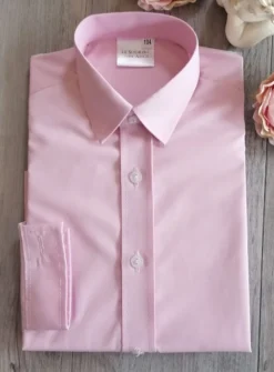 Chemise bébé garçon rose ou bleu manches longues