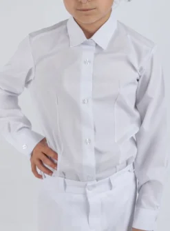Chemise blanche manches longues fille