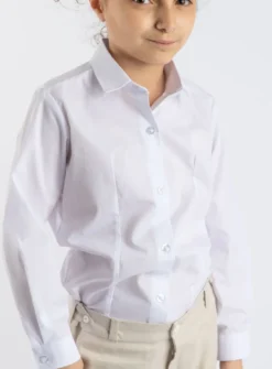 Chemise blanche manches longues fille