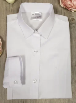 Chemise blanche manches longues fille