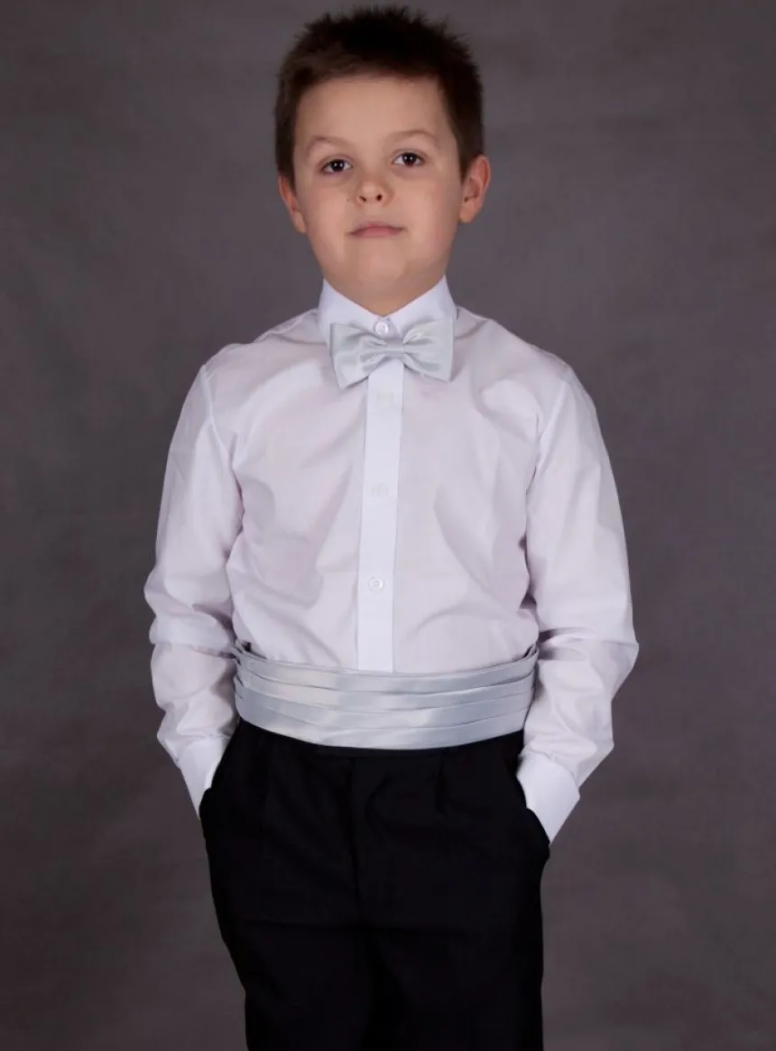 Chemise enfant blanche ou ivoire manches longues