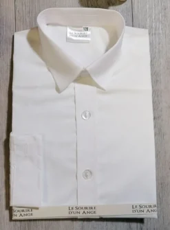 Chemise enfant blanche ou ivoire manches longues