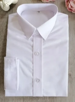 Chemise enfant blanche ou ivoire manches longues