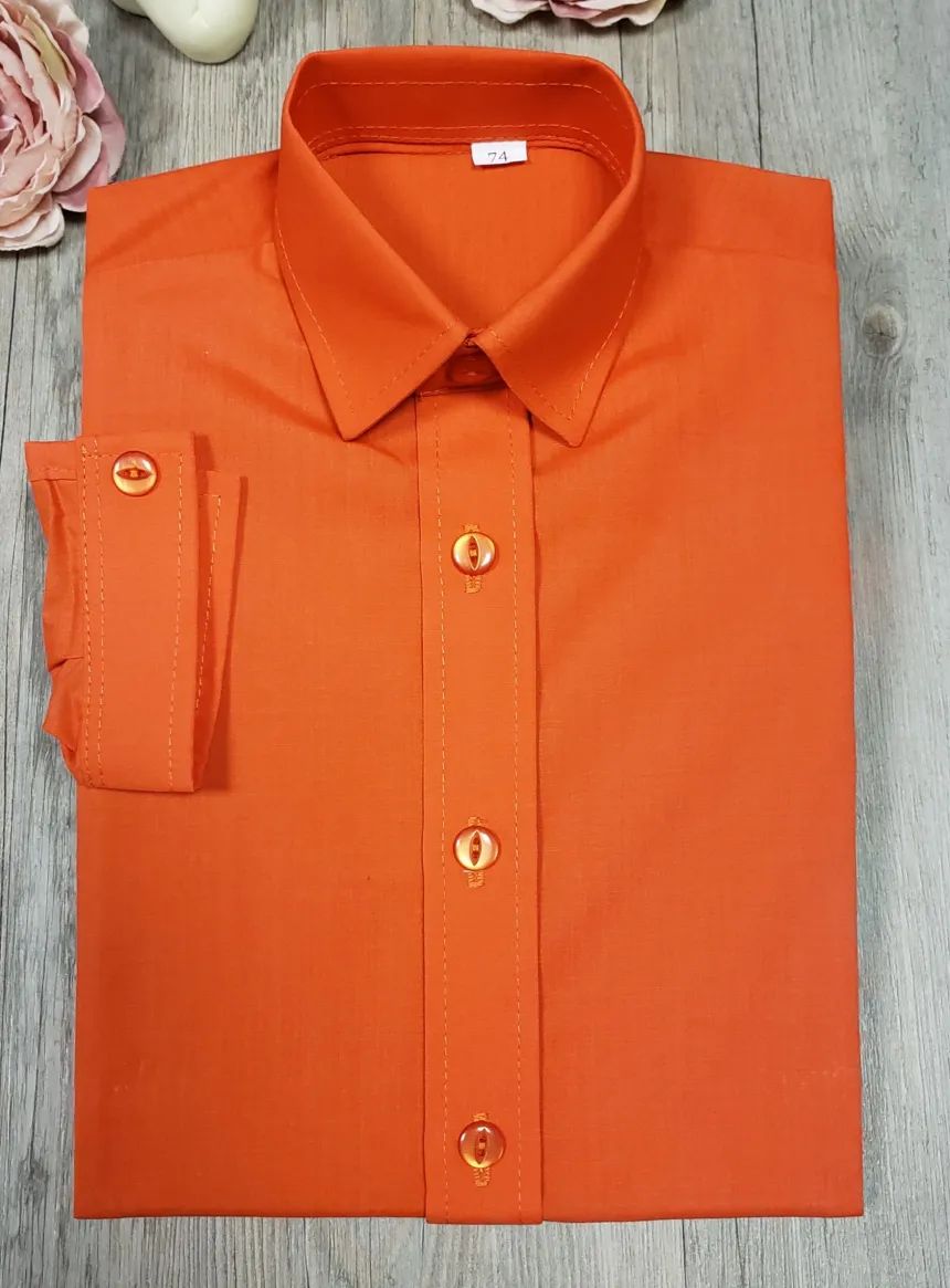Chemise enfant habillée couleur manches longues