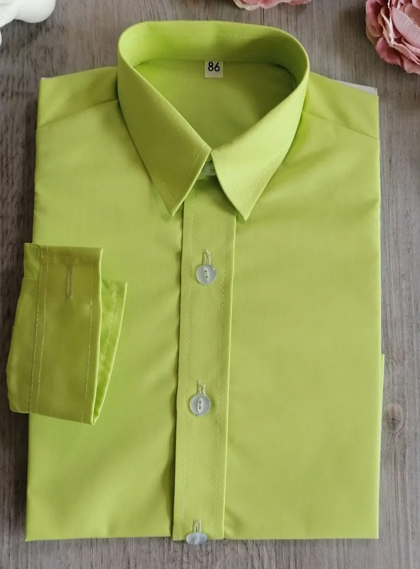 Chemise enfant habillée couleur manches longues