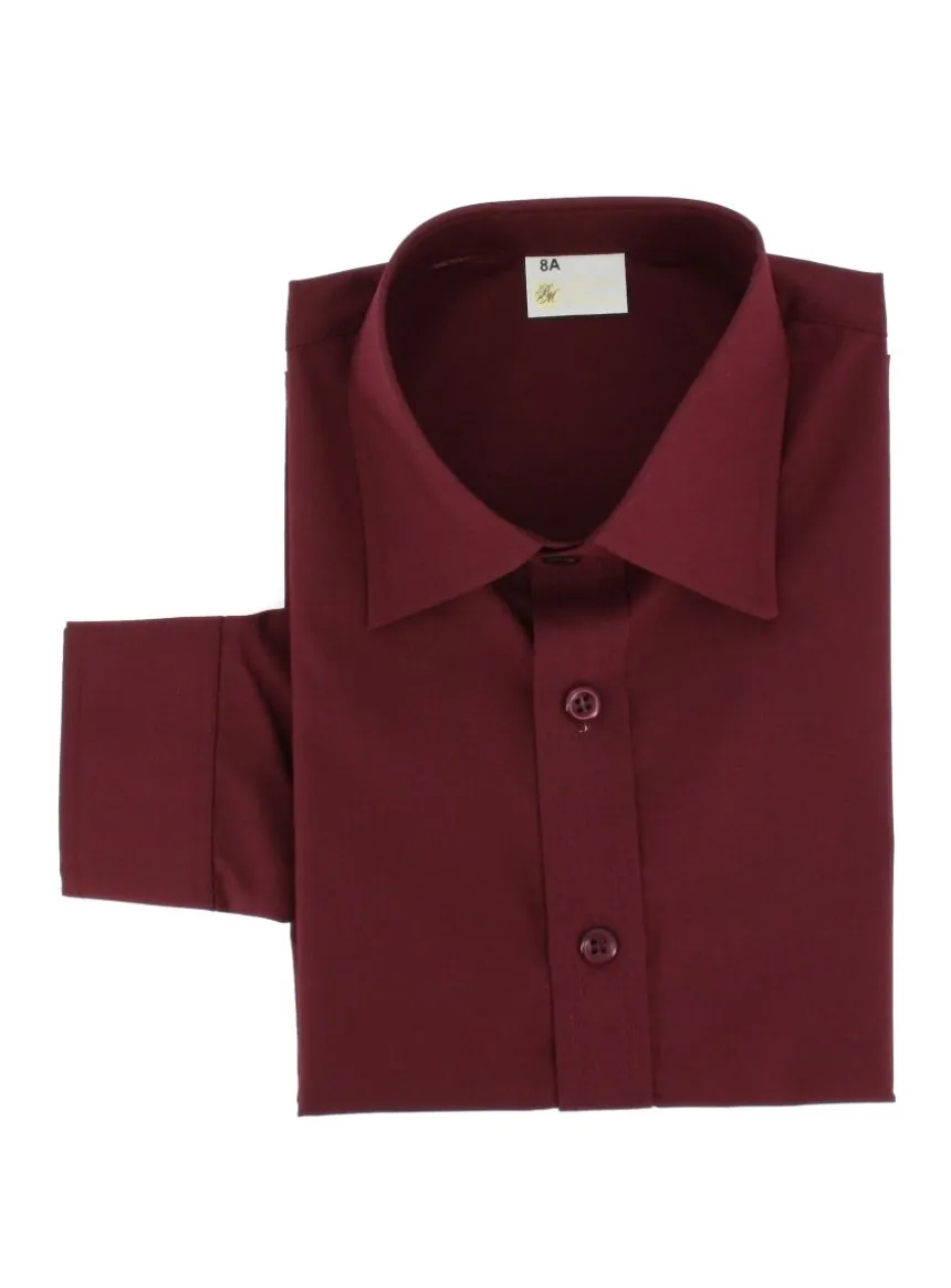 Chemise enfant habillée couleur manches longues
