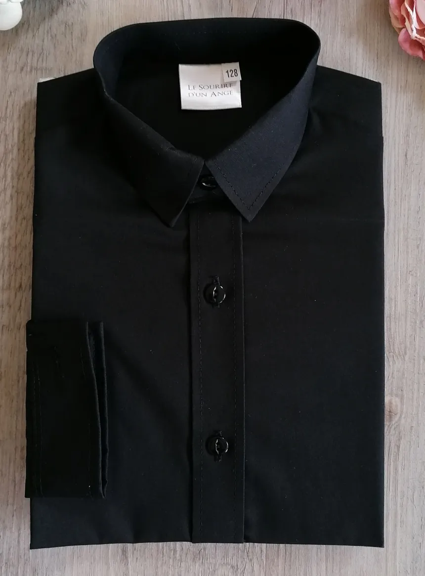 Chemise enfant habillée couleur manches longues