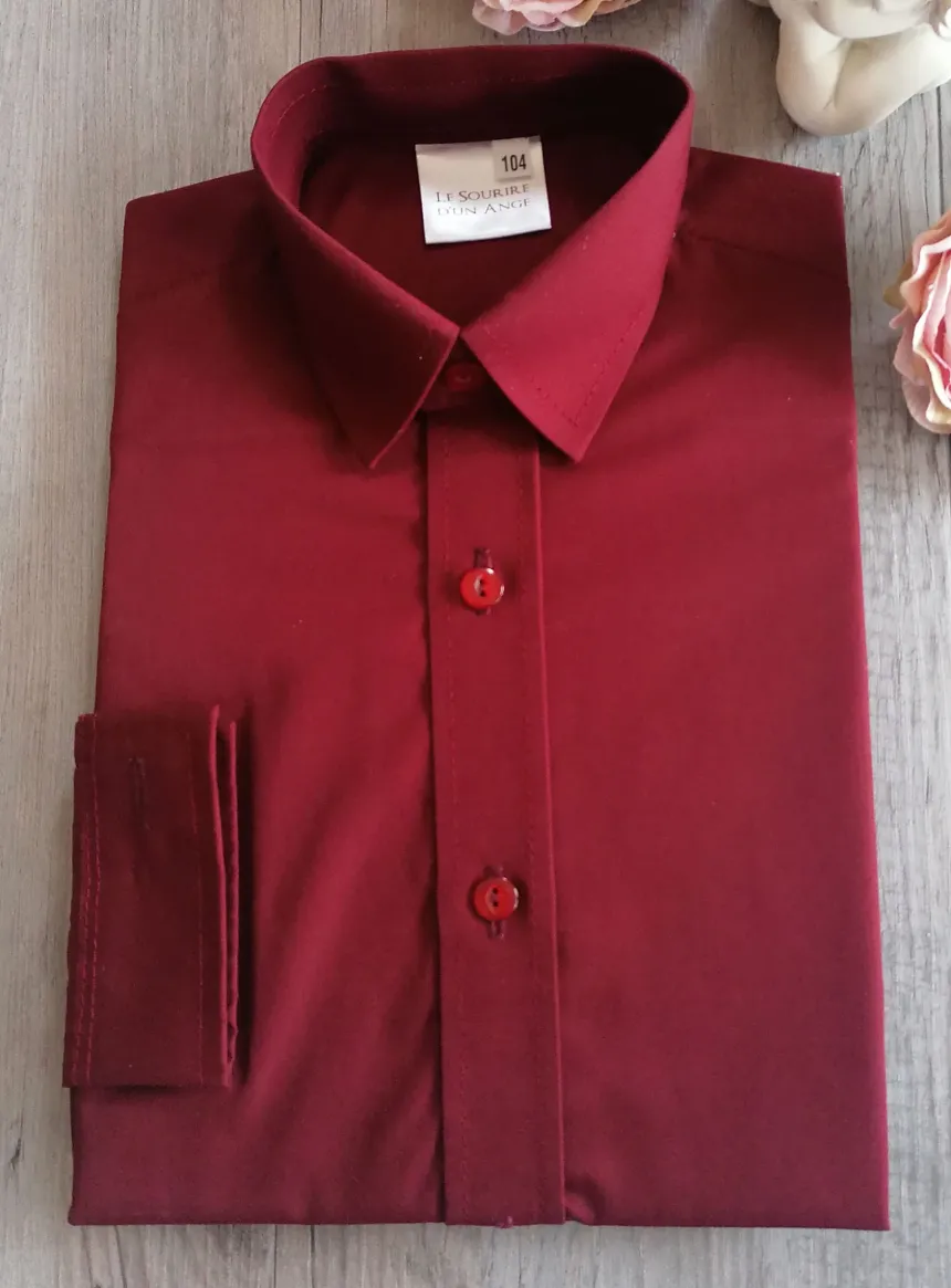Chemise enfant habillée couleur manches longues