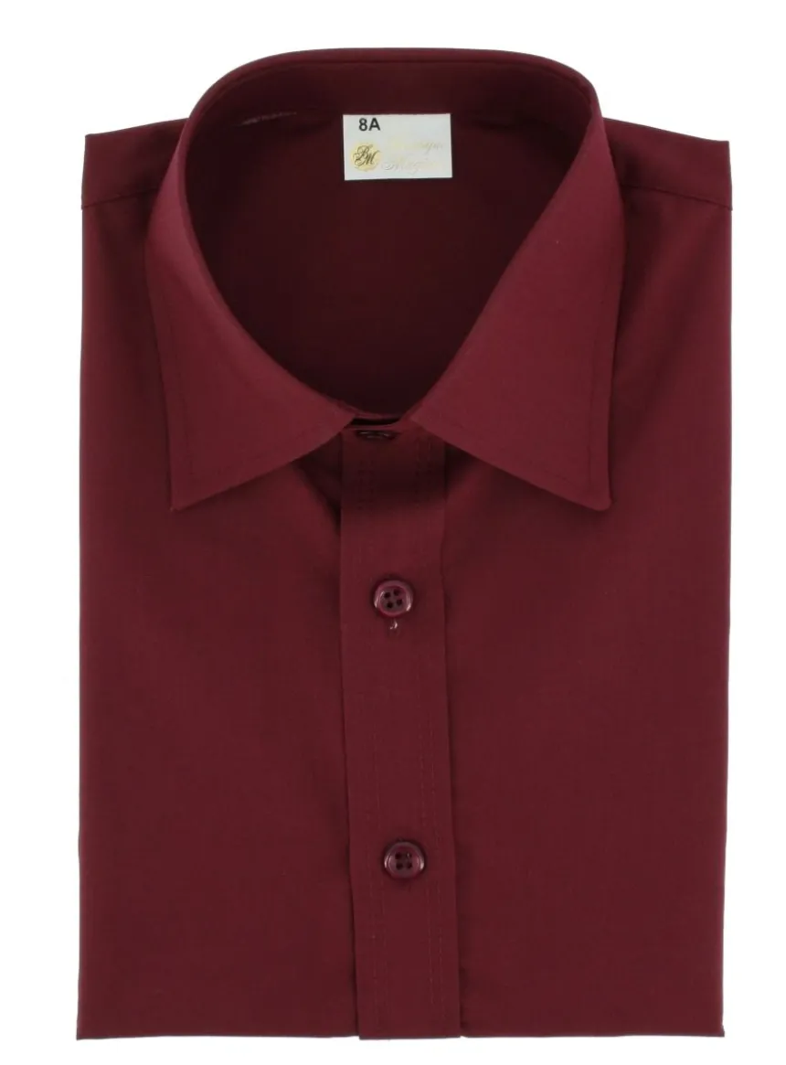Chemise enfant habillée couleur manches longues