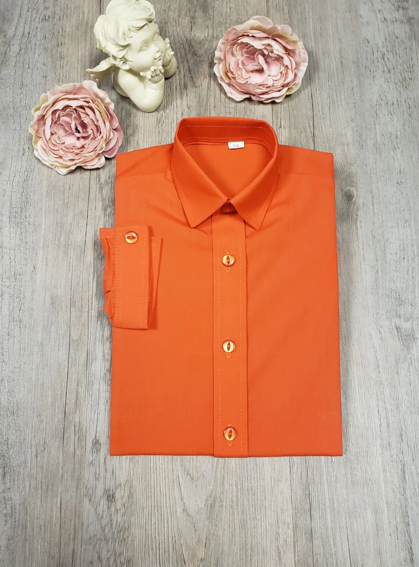 Chemise enfant habillée couleur manches longues