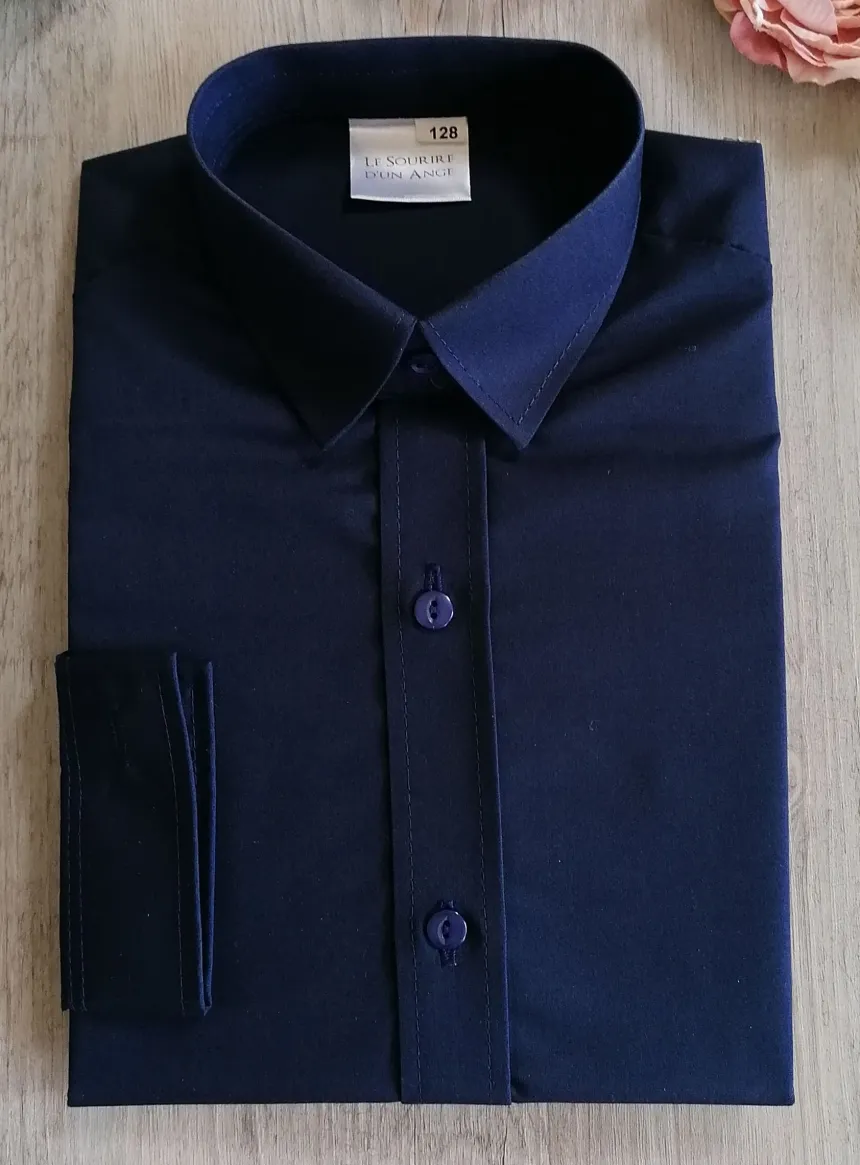 Chemise enfant habillée couleur manches longues