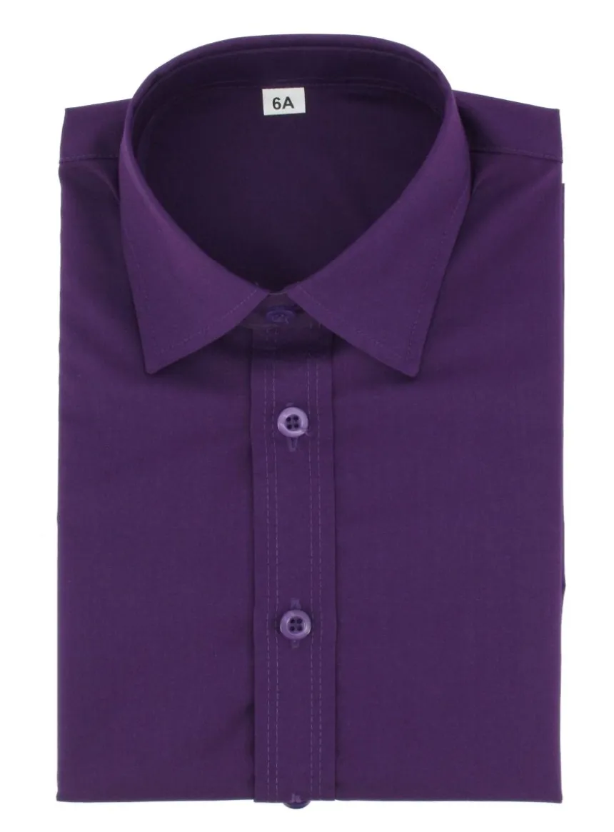 Chemise enfant habillée couleur manches longues