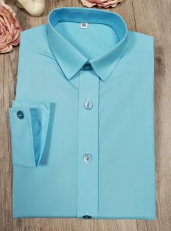 Chemise enfant habillée couleur manches longues