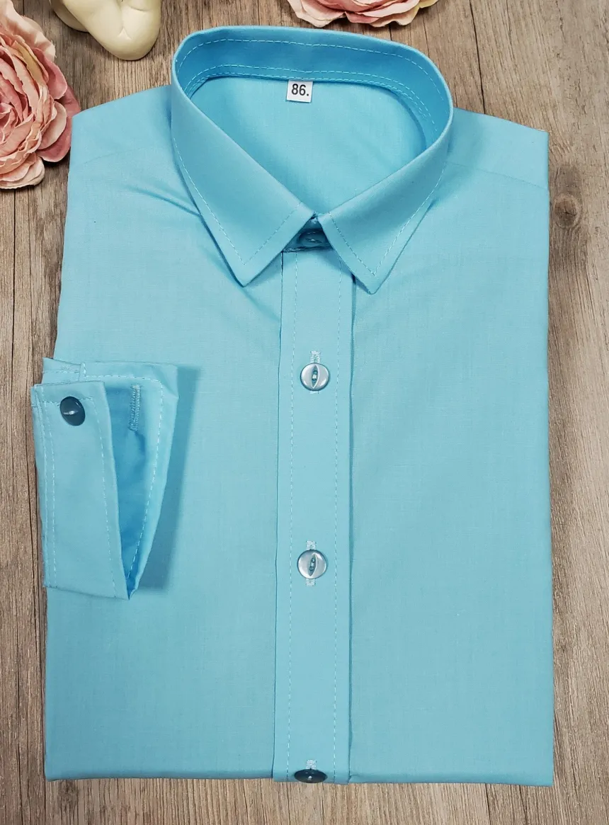 Chemise enfant habillée couleur manches longues