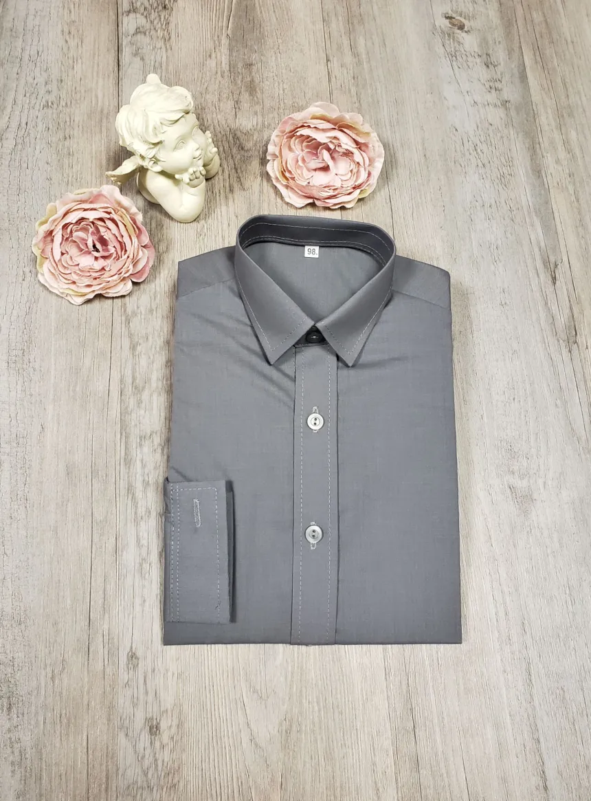 Chemise enfant habillée couleur manches longues