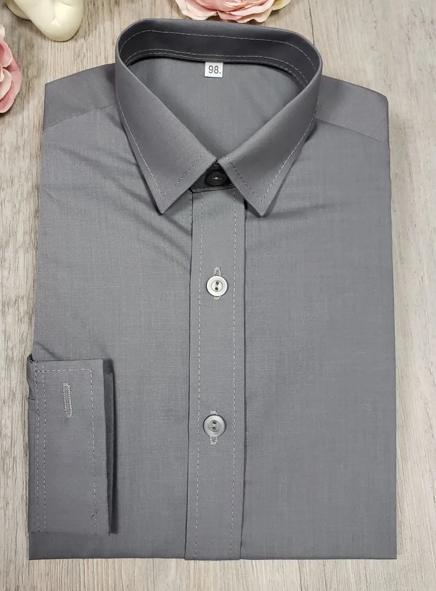 Chemise enfant habillée couleur manches longues