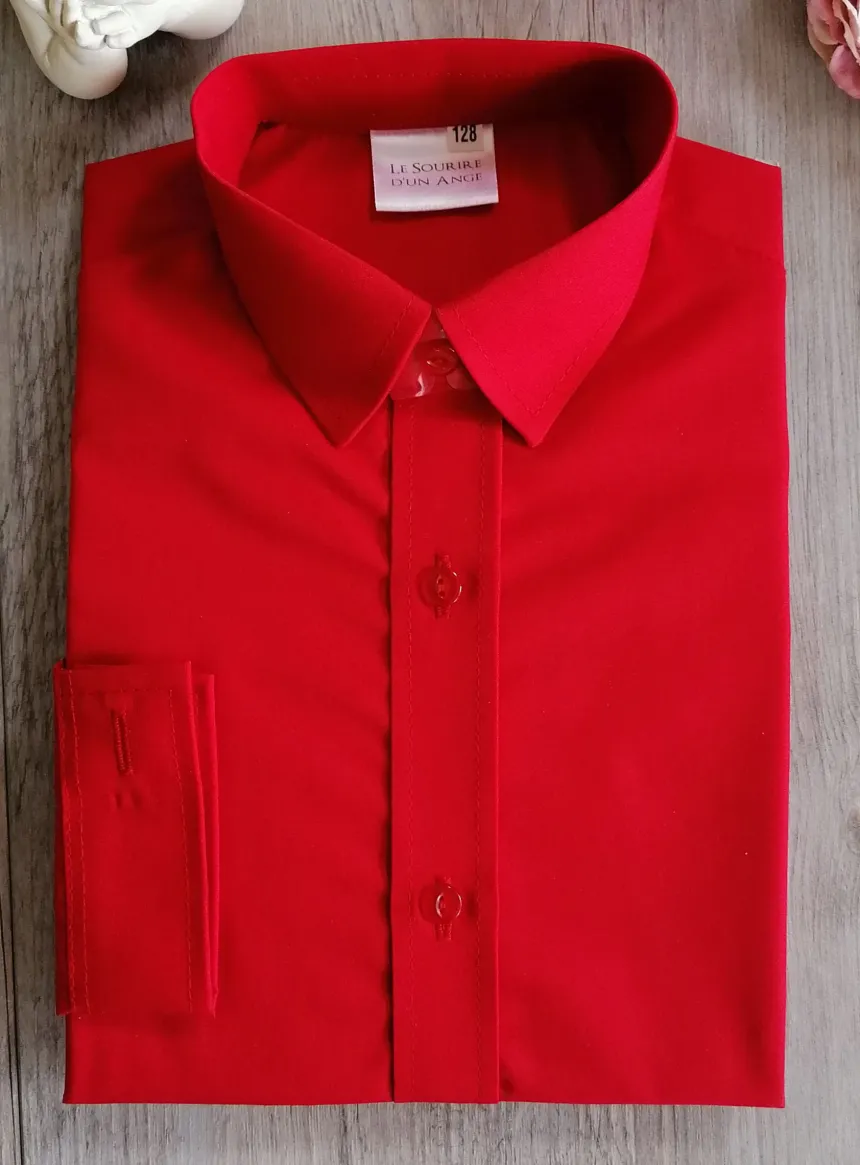 Chemise enfant habillée couleur manches longues