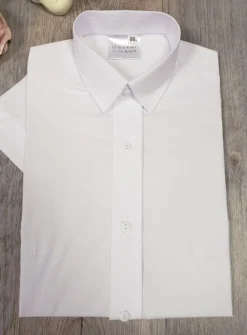 Chemise enfant manches courtes blanche ou écrue