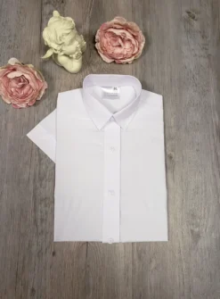 Chemise enfant manches courtes blanche ou écrue
