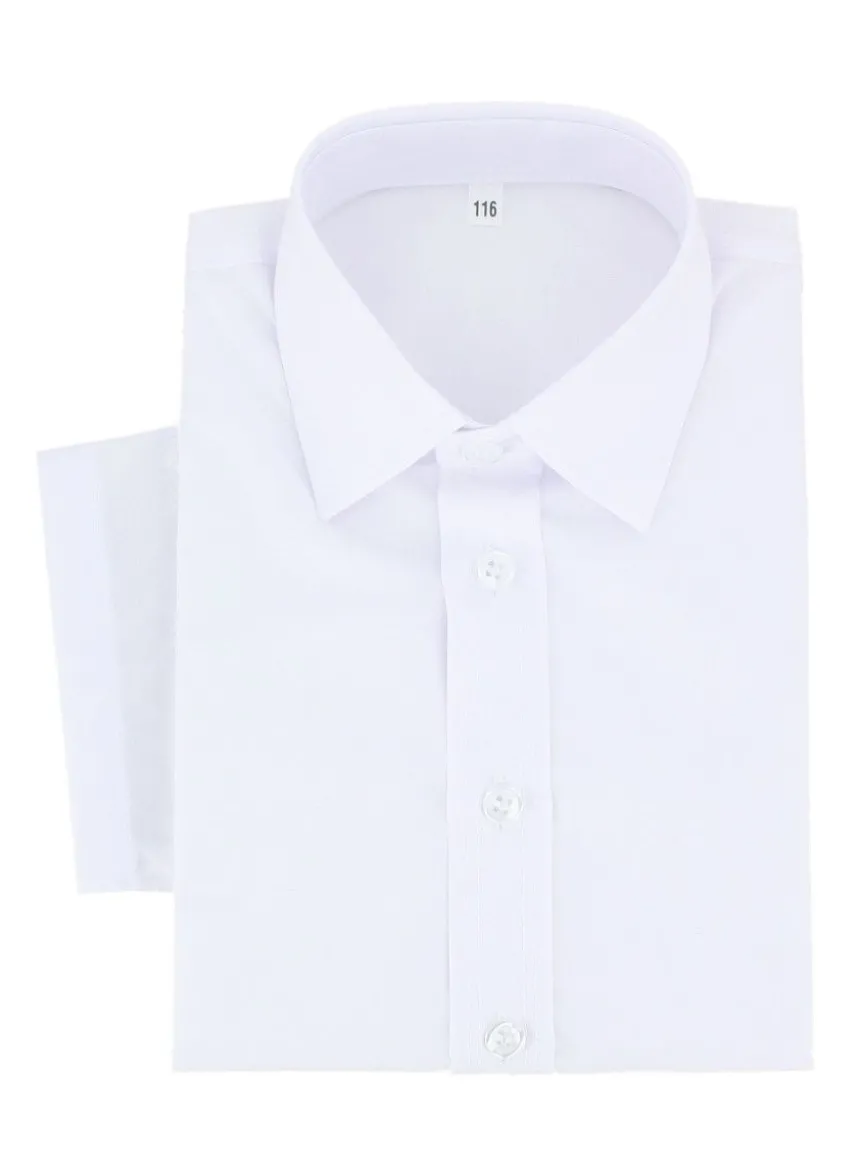 Chemise enfant manches courtes blanche ou écrue
